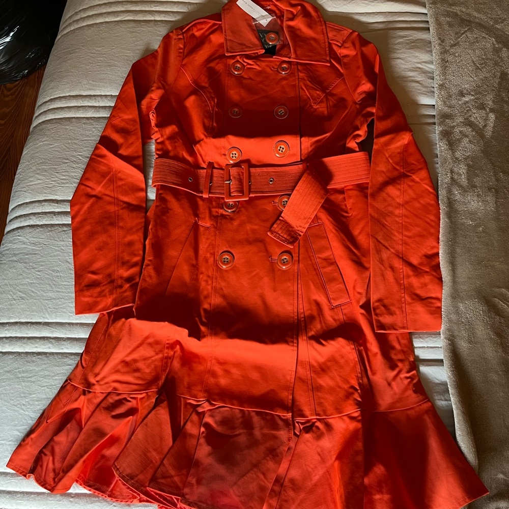 New York & Company Orange Trench Coat